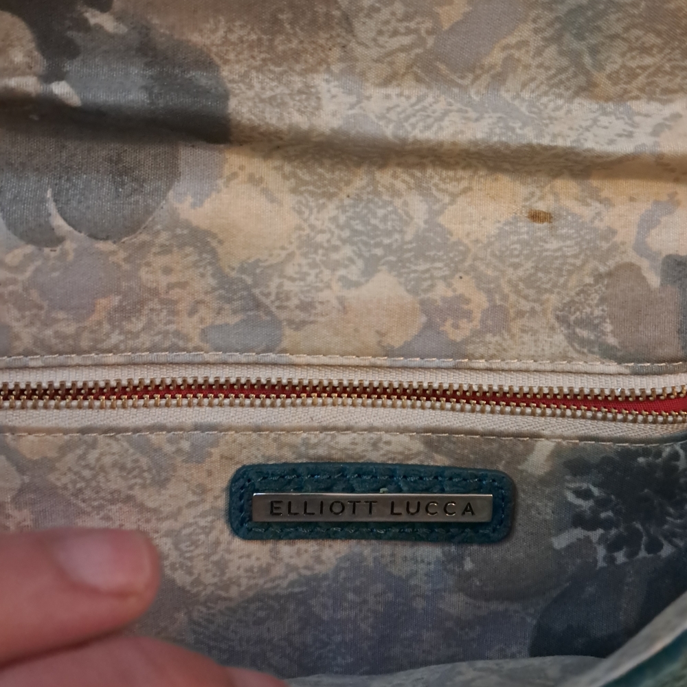 Elliott Lucca Teal Snake Print Shoulder Bag - Picture 5 of 7